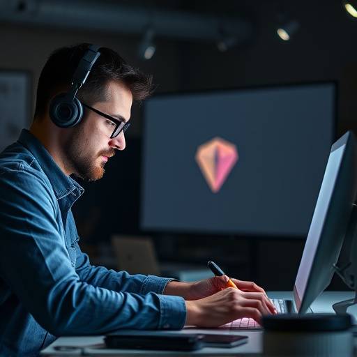 Image de l'article de blog 2 : Une graphiste travaillant sur la conception d'un logo pour une entreprise marseillaise.